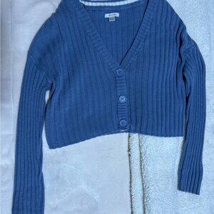 American Eagle Outfitters Blue Ribbed Cardigan